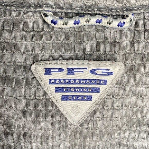 Columbia PFG Omni-Shield pullover Jacket Grey S Performance Fishing Gear 3/4 Zip - Picture 5 of 9